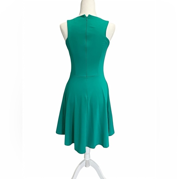 Banana Republic Skater Dress Teal Size 0 XS Fit & Flare Sleeveless Pockets - Picture 4 of 10